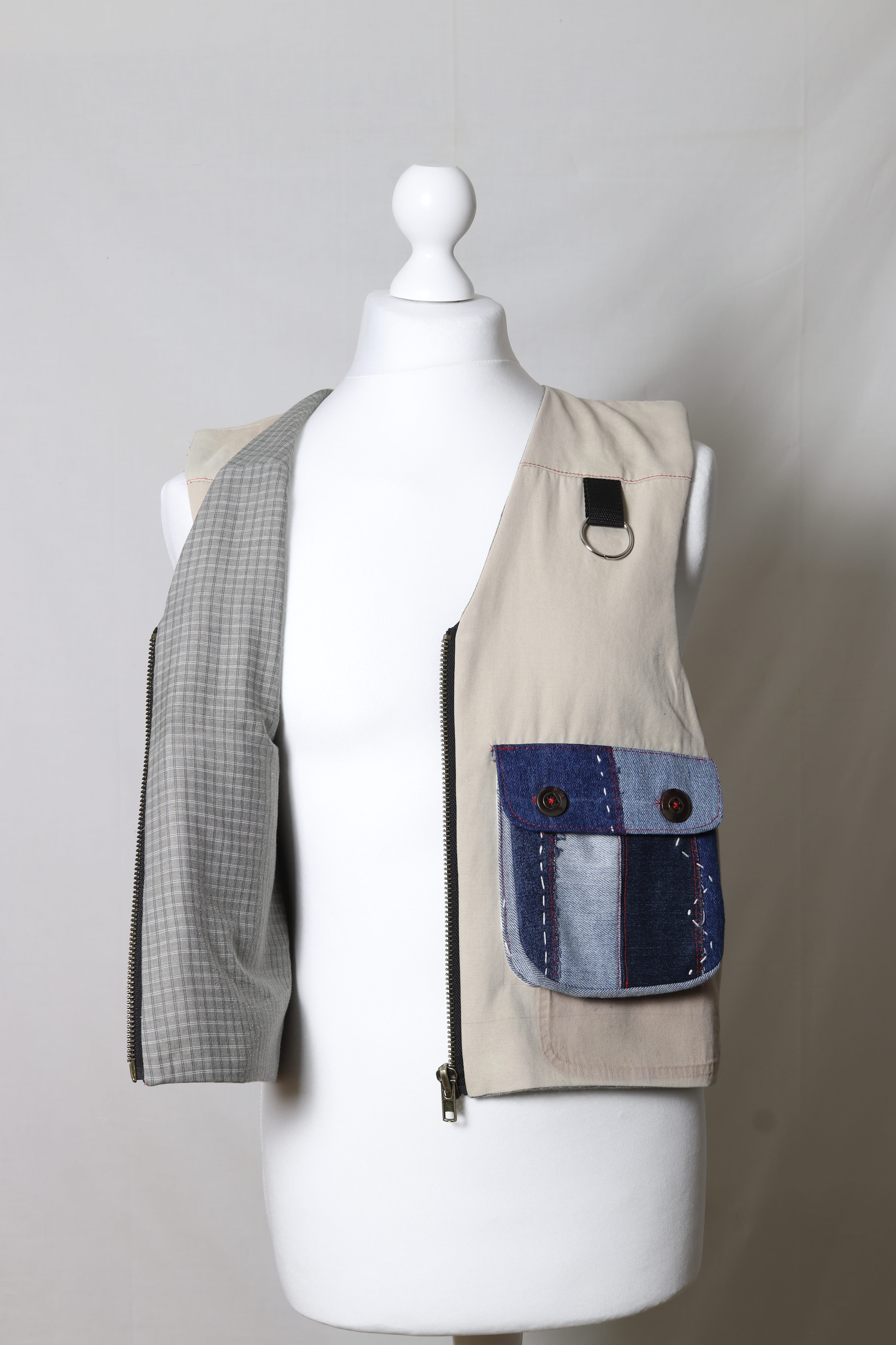 BANG! Patchwork Appliqué Utility Vest v1 image 3