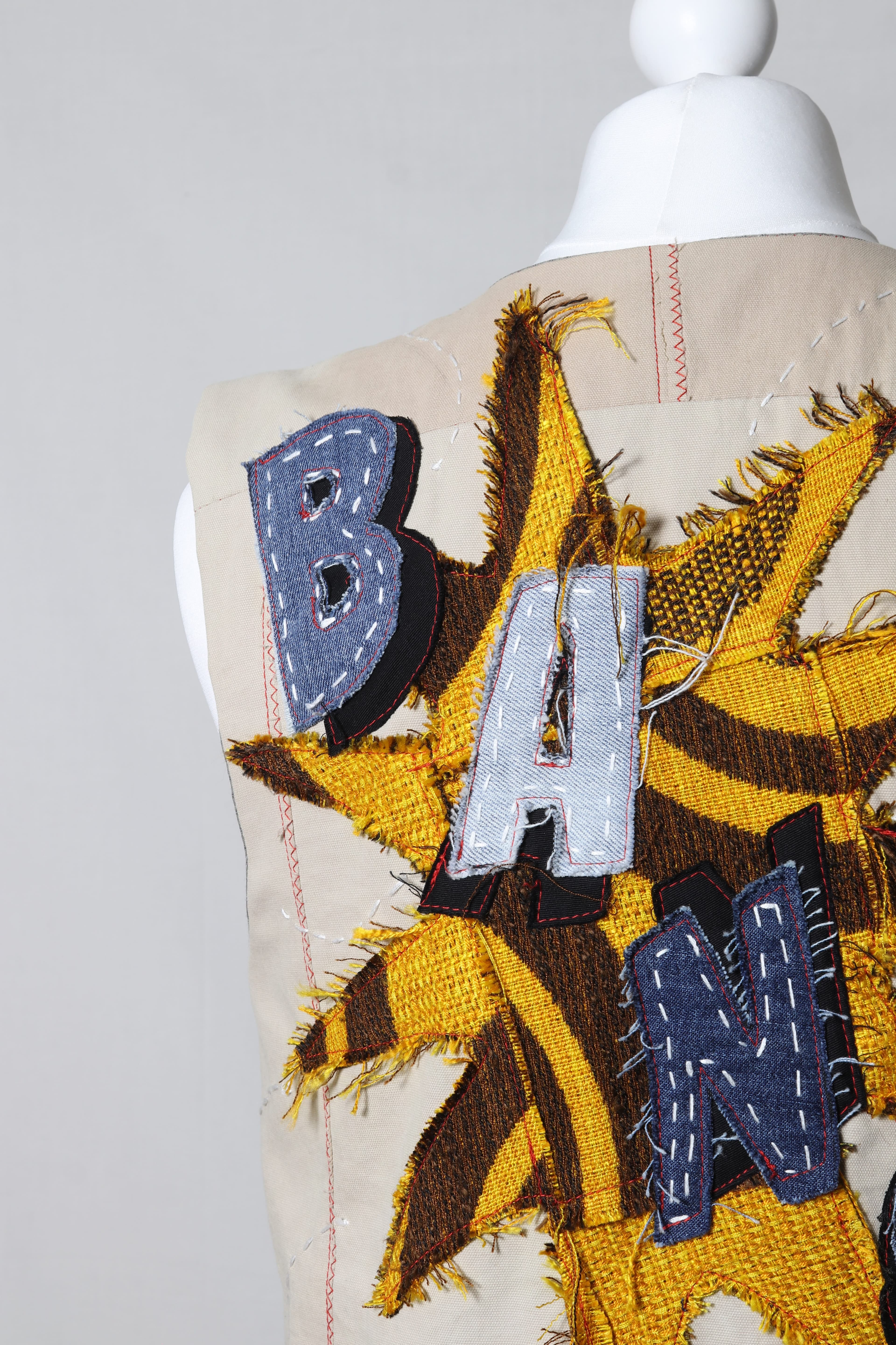 BANG! Patchwork Appliqué Utility Vest v1 image 7
