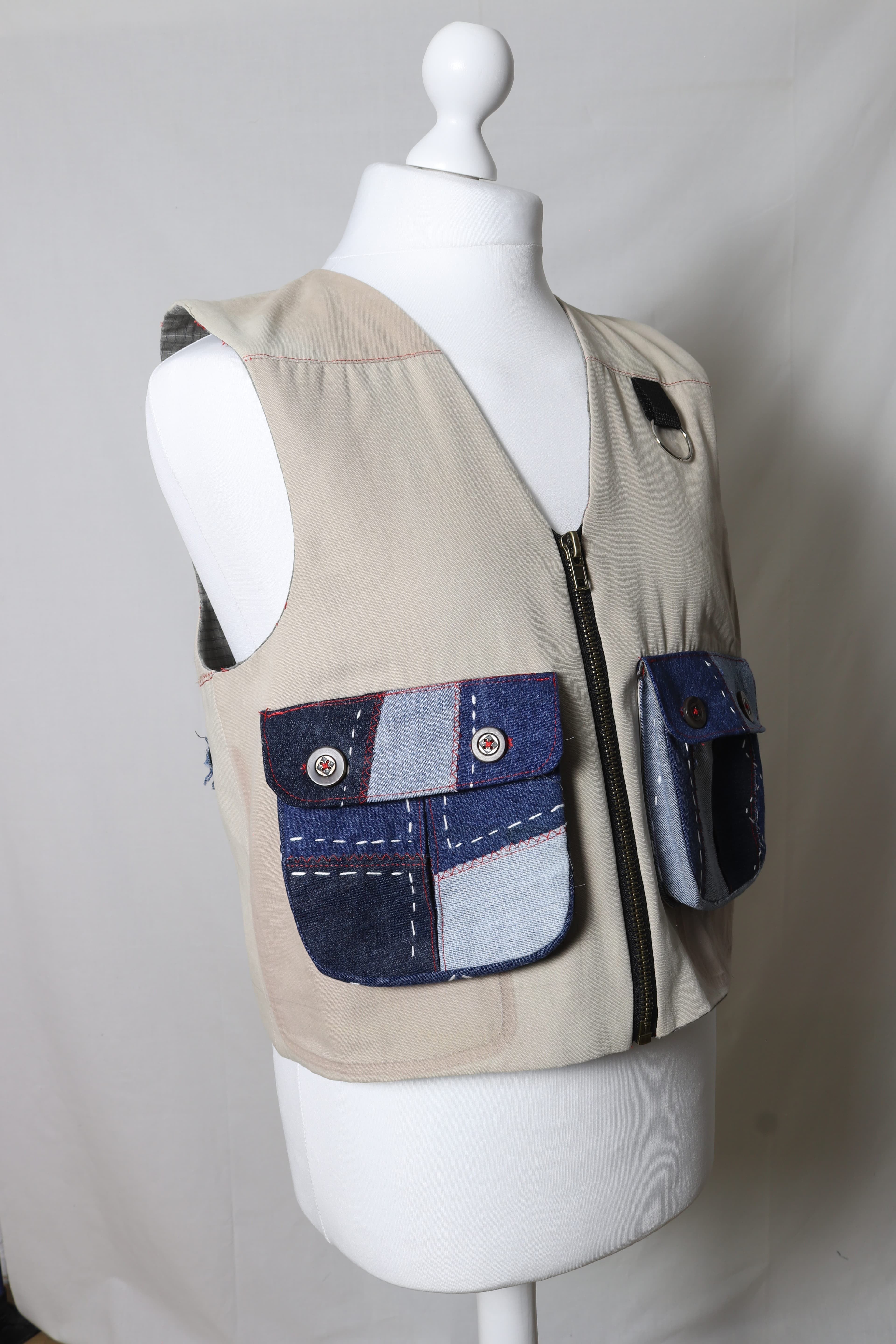 BANG! Patchwork Appliqué Utility Vest v1 image 9