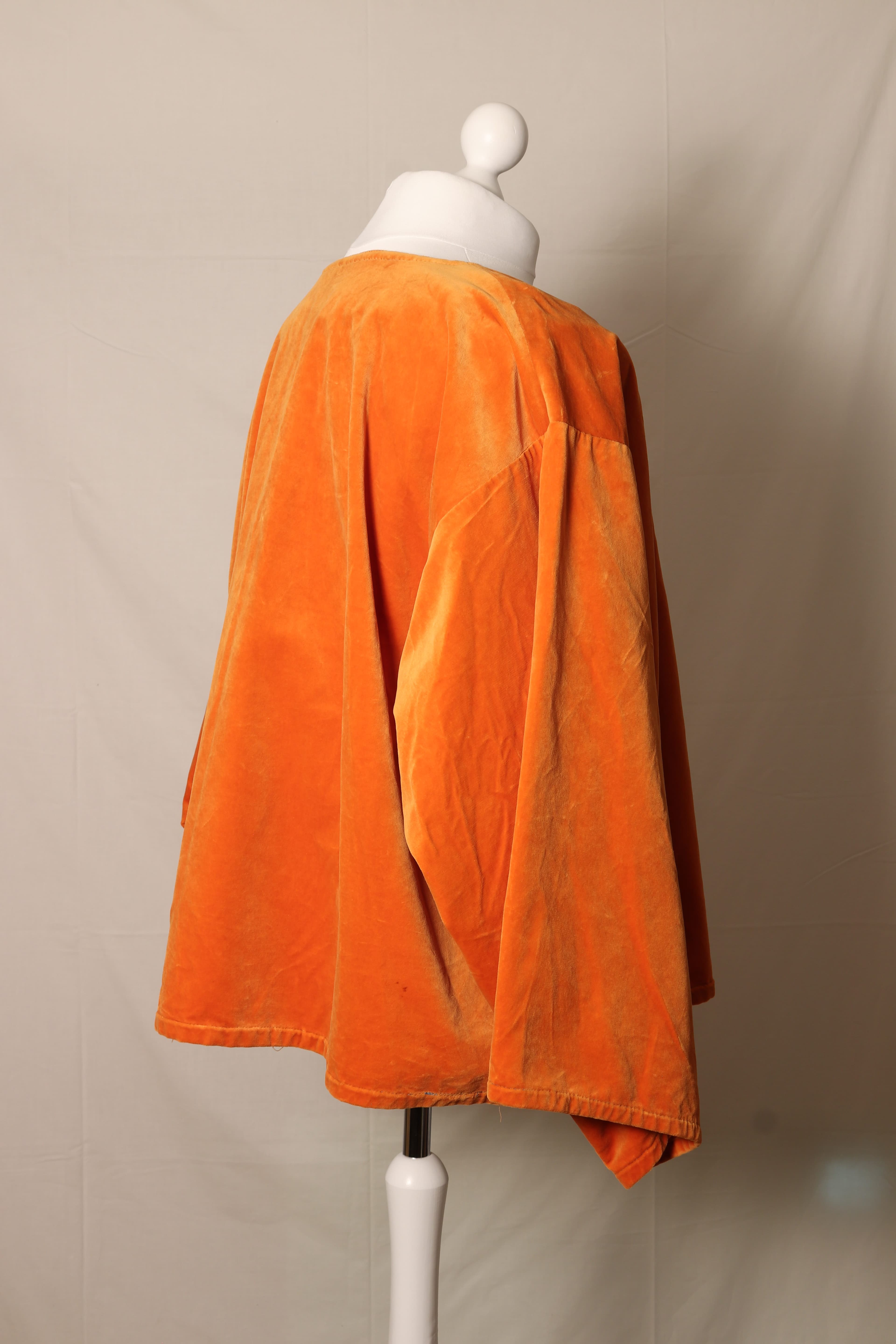 Vintage Orange Velvet Throw Over 01 image 4