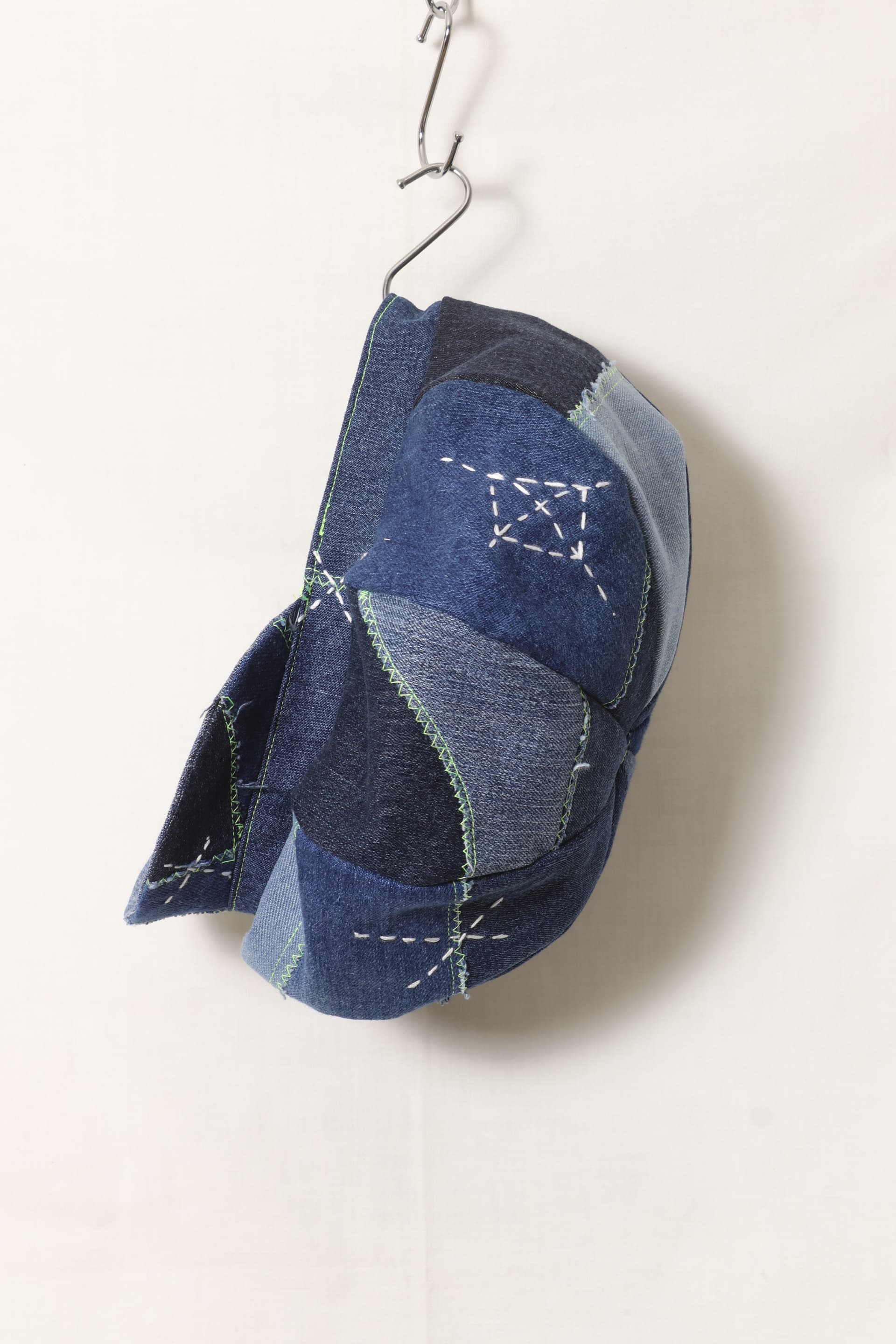 Denim Patchwork Flat Cap image 1