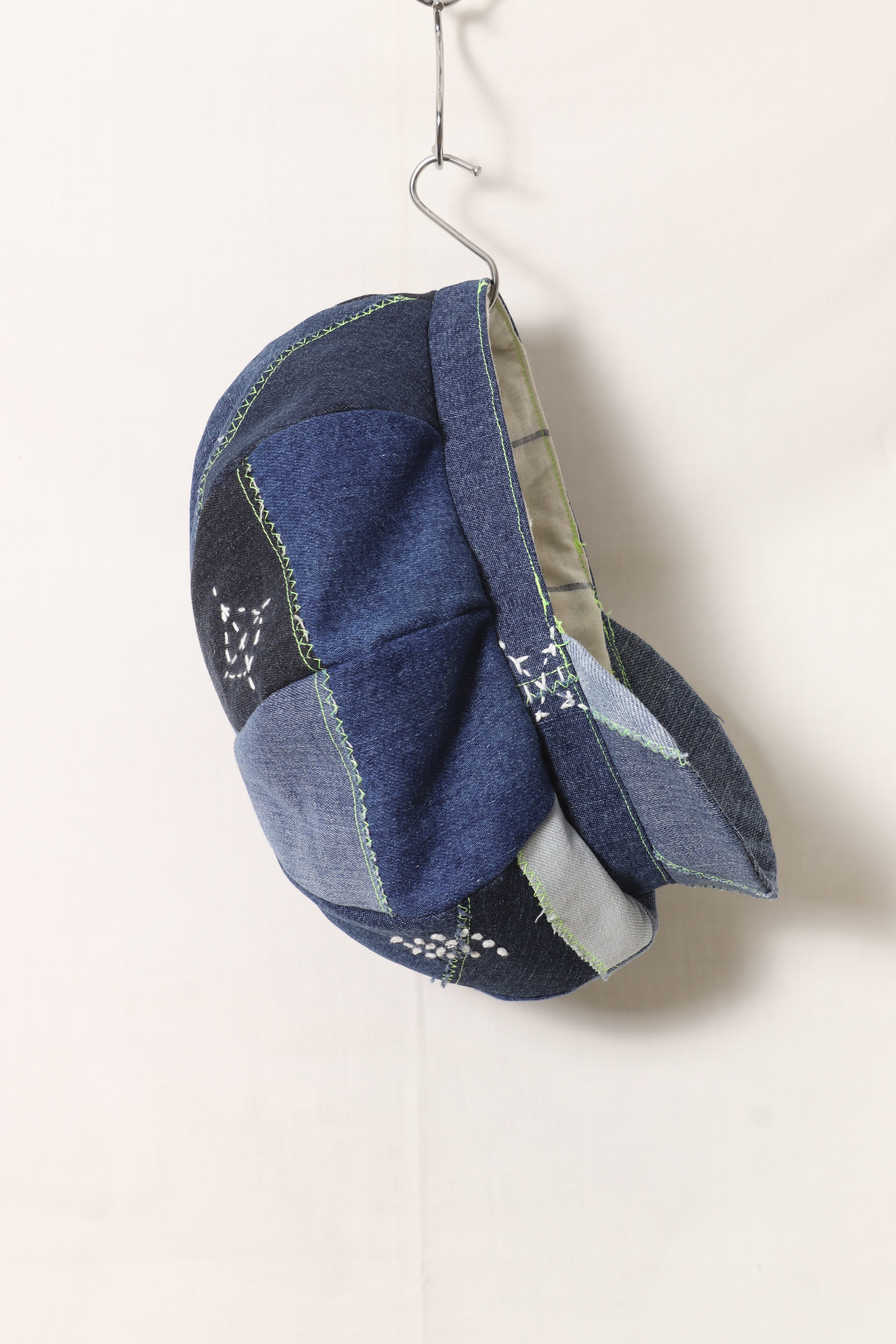 Denim Patchwork Flat Cap image 6