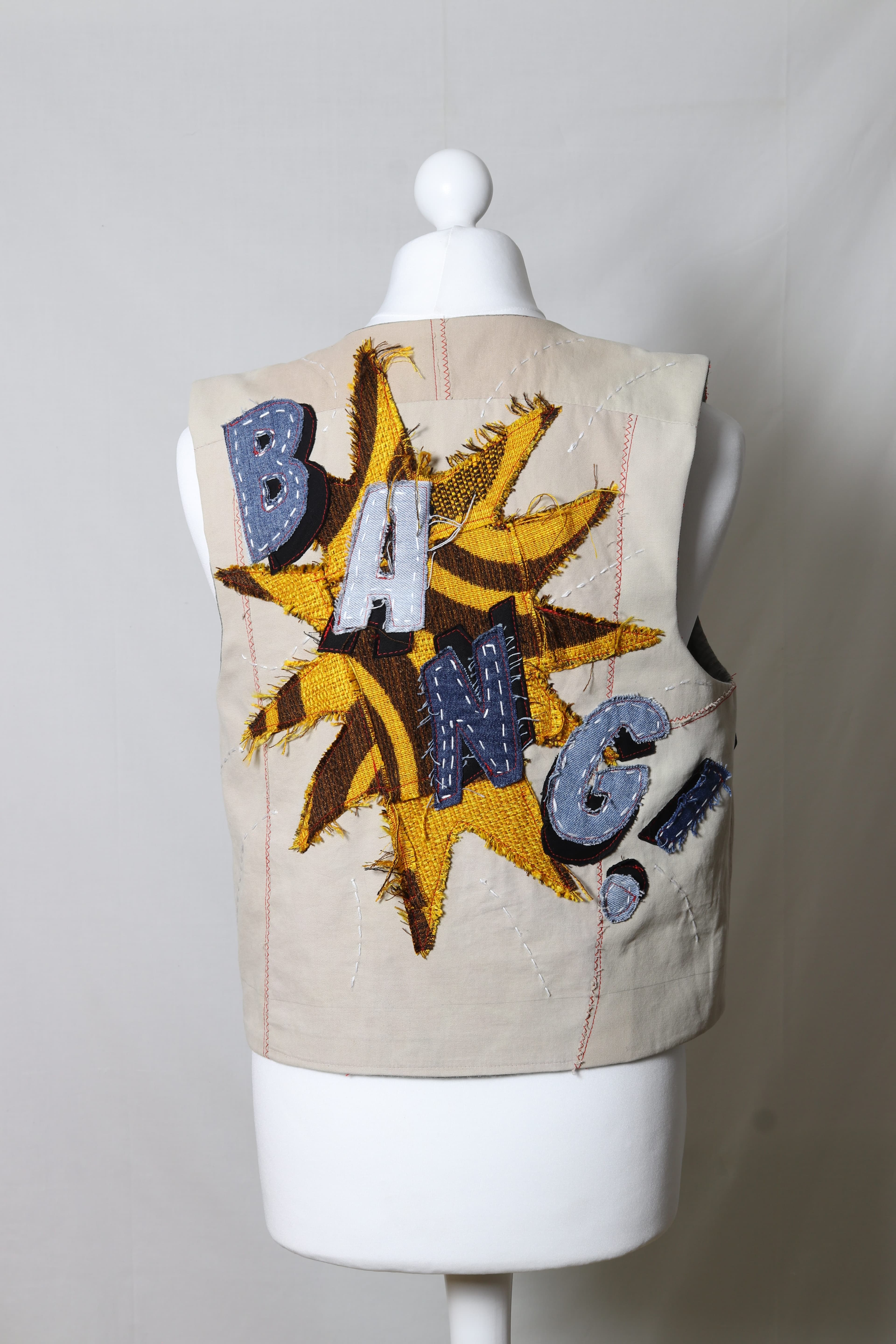 BANG! Patchwork Appliqué Utility Vest v1